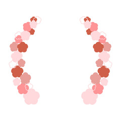 手描きのピンクの花で囲まれたフレーム