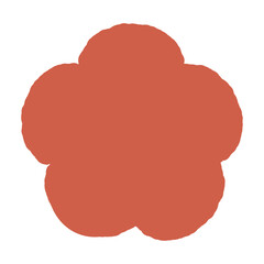 手描きの赤い無地バッヂ素材