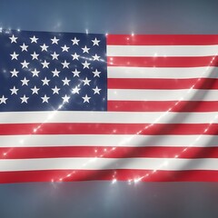 American Flag with Sparkling Lights - A Symbol of Patriotism.