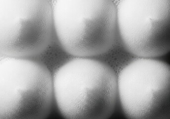 Six oval objects in a grid