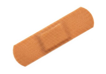 A single adhesive bandage isolated on white background