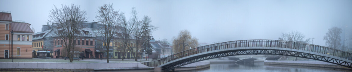 A bridge in central Minsk. Winter