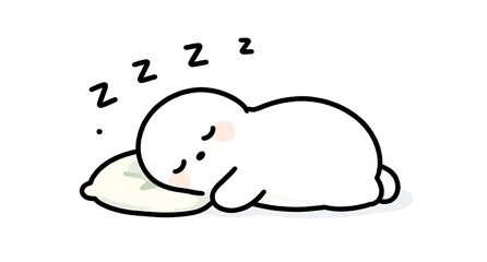 おやすみ前の安らかな眠りを誘うキャラクターの癒やしイラスト