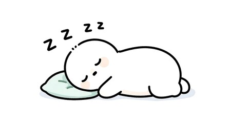 良い夢を見て眠るキャラクター의 睡眠シーンイラスト