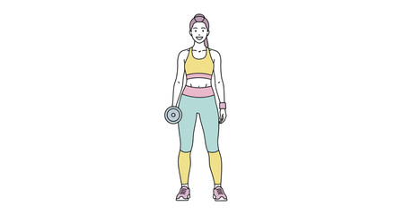 Fototapeta premium Woman holding a dumbbell for a workout session.