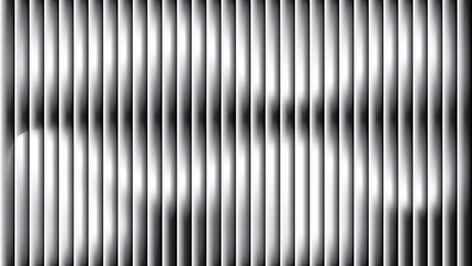 Abstract black and white vertical stripes with flowing wavy light background