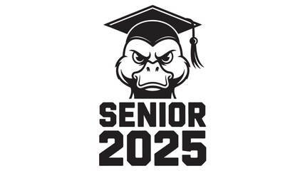Angry Gorilla Wearing Graduation Cap Senior 2025