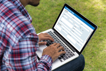 Online application form for modish registration on the internet website