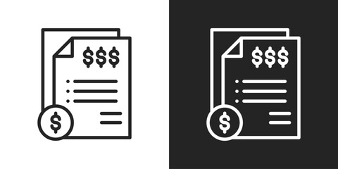 Financial Statement Icon In Black And White Line Style