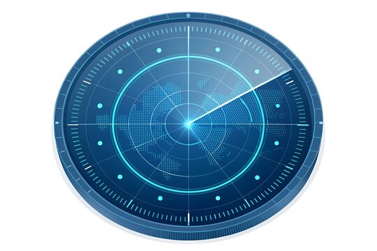 Modern Radar Display Isolated on White - Powered by Adobe