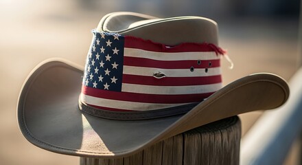 American Pride - Cowboy Hat Adorned with the Stars and Stripes.