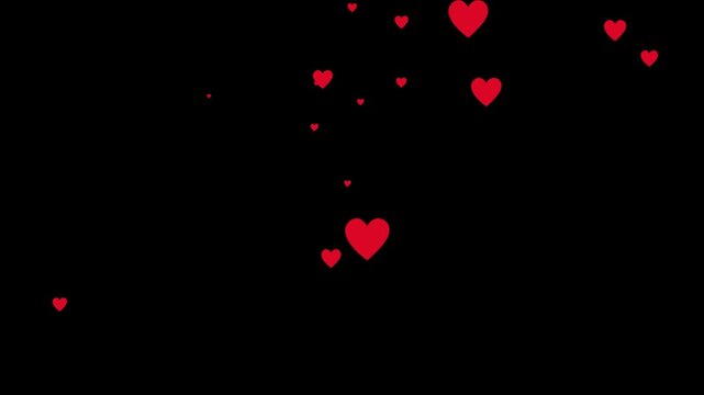 Red hearts rain down in this charming Valentine's Day illustration with confetti and a light background - ideal for romance, weddings, and love day	