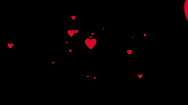Red hearts rain down in this charming Valentine's Day illustration with confetti and a light background - ideal for romance, weddings, and love day	