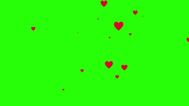 Red hearts rain down in this charming Valentine's Day illustration with confetti and a light background - ideal for romance, weddings, and love day	