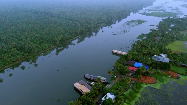 Kerala backwaters, in Kumarakom, Kottayam. water canal's in Alleppey, Kerala, India