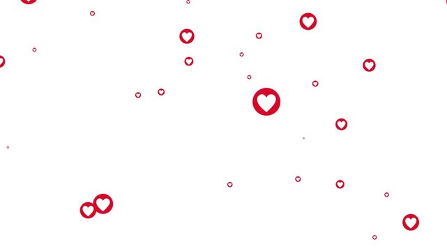 Red hearts rain down in this charming Valentine's Day illustration with confetti and a light background - ideal for romance, weddings, and love day	