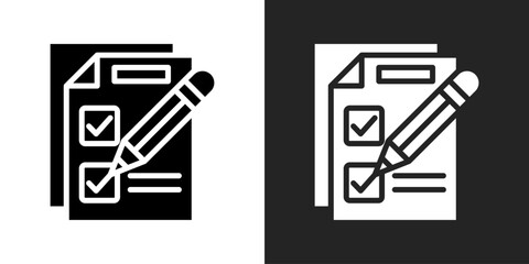 Checklist Form Icon In Black And White Glyph Style