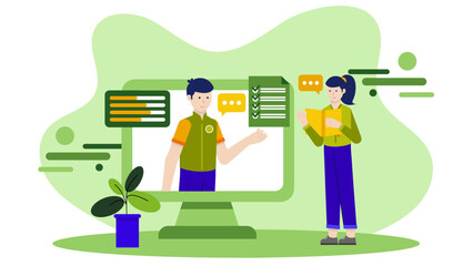 Digital Platform Matching Mentors with Mentees. Business Flat Vector Illustration
