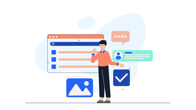 Team Building an Accessible Website for All Users. Business Flat Vector Illustration