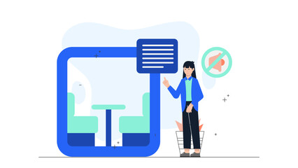 Co-working Space with Soundproof Phone Pods. Business Flat Vector Illustration