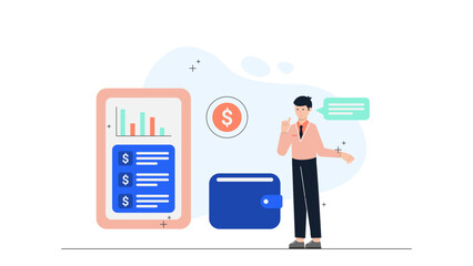 Fintech App Offering Micro-Investment Features. Business Flat Vector Illustration