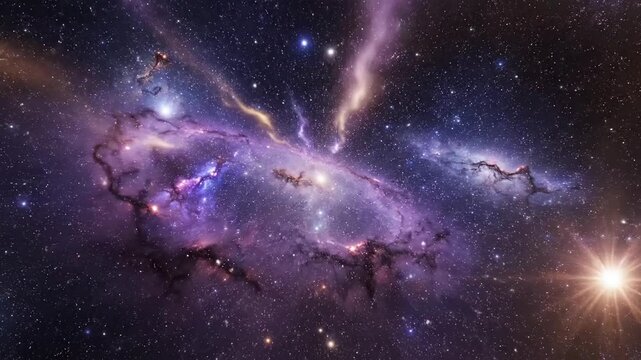 Vibrant interstellar nebula animation showcasing the dynamic beauty of cosmic gas and dust formations. Explore deep space, stars, and evolving