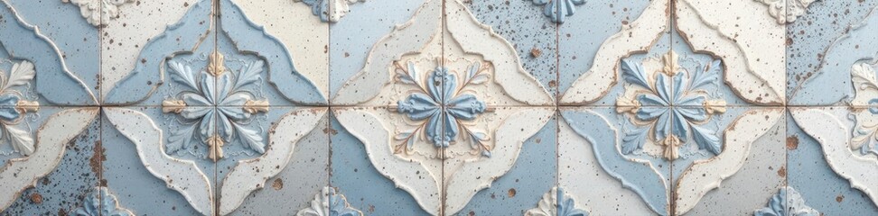 Distressed gray geometric mosaic Shabby chic arabesque pattern on aged stone , cement, chic, arabesque