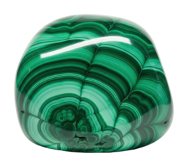 Natural malachite gem stone collection lighting isolated on transparent background