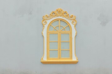This golden window frame serves as a captivating architectural feature.