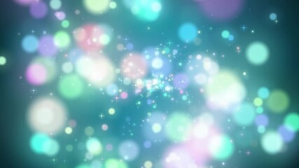 Dynamic abstract  bokeh particles gently floating, creating a mesmerizing and serene atmosphere,Bokeh lights overlays for wedding and romantic background,light leaks animation,bokeh lights transitions - Powered by Adobe