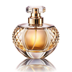 Perfume Bottle With Elegant Lighting Isolated On White Background