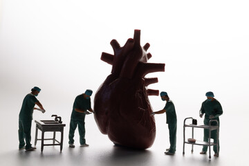 Cardiac Surgery and Healthcare Team Miniature Concept