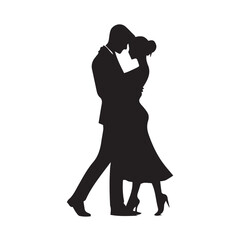 silhouette of a wedding couple