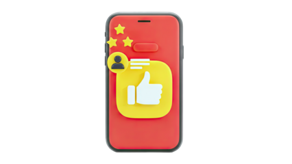 Smartphone with Like Icon and User Rating Concept