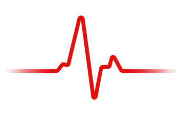 Obraz premium Red line graph with peaks isolated on transparent background