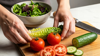 woman hands with vegetables