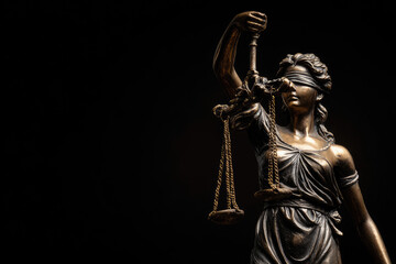 Naklejka premium The Statue of Justice symbol, legal law concept image 