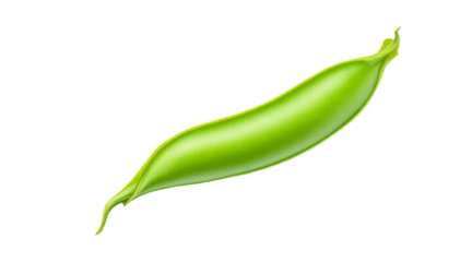 Snap peas with a vibrant green pod and delicate tip isolated on a white background