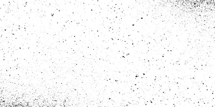 Black ink splatters and dots scattered across a white background