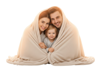 Family bonding moment cozy home warm environment isolated on transparent background