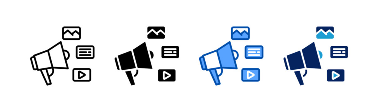 Campaign icon set multiple style collection