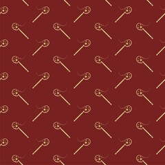 Obraz premium Magic wand seamless pattern isolated on color background