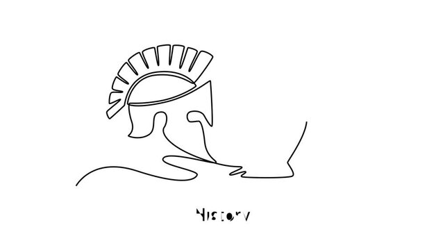 Music. School Subject concept. Single line draw design. Full length animation illustration. High quality 4k footage