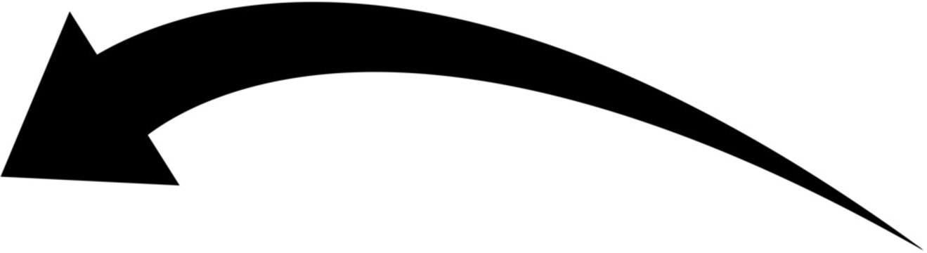 A black arrow curves downward to the left against a white background