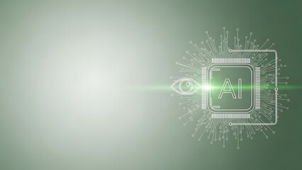 Artificial intelligence technology with glowing green circuit board design