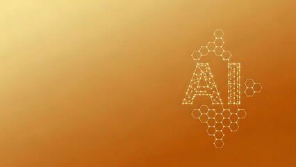 Innovative AI technology concept with hexagonal nodes on gradient background