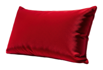 Elegant red pillow displayed in cozy living room isolated on transparent background