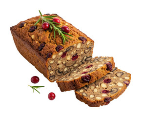 Nutty fruit loaf recipe kitchen food bright isolated on transparent background
