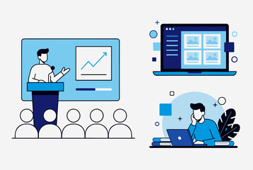 Fototapeta premium Learning, Business Presentations, and Digital Education Concepts