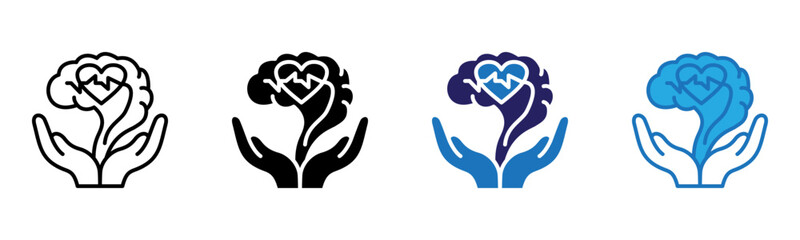 Mental Health Icon Multi Style Vector Illustration